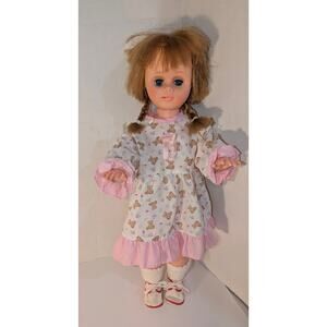 Vintage 1967 30" Uneeda Talking Walker Doll Pull String Works Rare